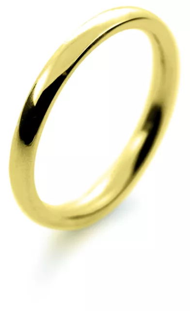 Bandon de mariage en or 18 ct 2 g (poids moyen), 2 mm, forme D, poli - tailles J - P