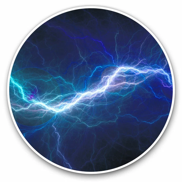 2x Cool Blue Fire Flames Lightning Bolt Vinyl Sticker Decal – 72x30mm – DansDesigns UK