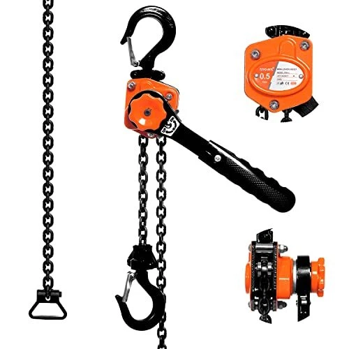 Mini Lever Chain Hoist 1/2 Ton 1100 lbs Lever Hoist 5 ft Ratchet Chain Puller