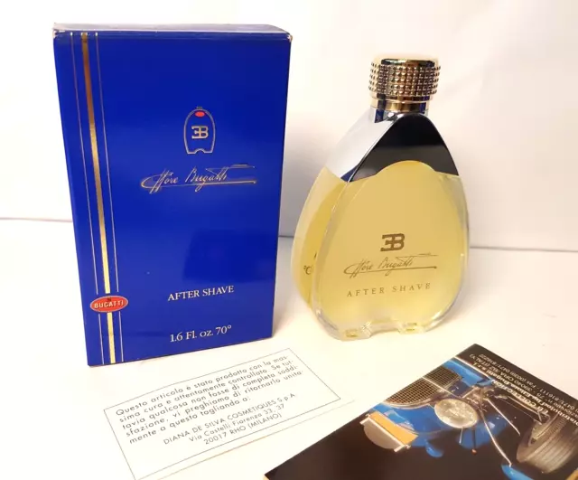 Bugatti Ettore Bugatti 50ml After Shave Pieno di Scatola e Quaderno