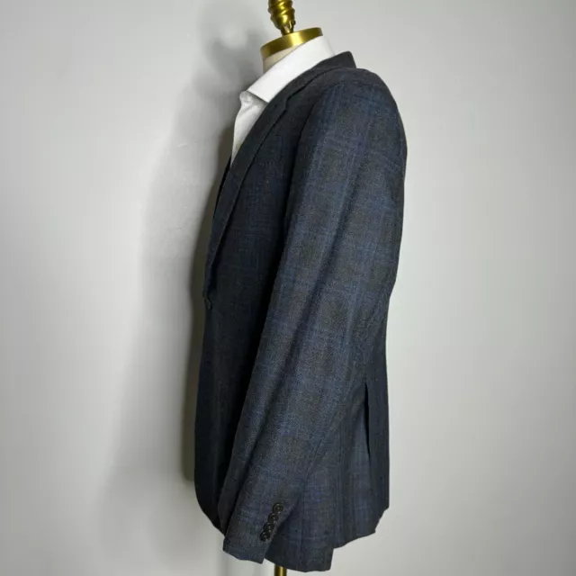 Armani Collezioni G Line Sport Coat Mens Gray Check Wool 46R Made in Italy 3