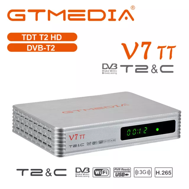 GTMEDIA TDT T2 HD Receptor Terrestre DVB-T2 1080P TV Box HDMI H.265 Registro USB