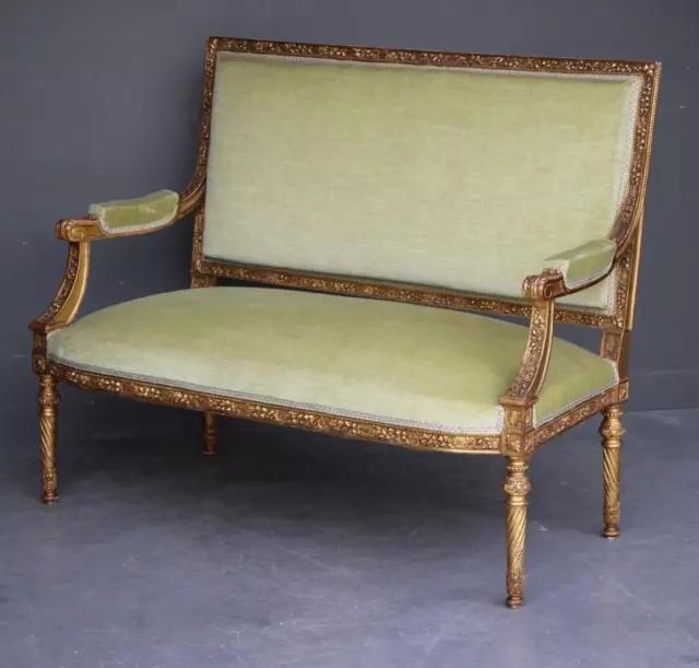 Antique French Louis XVI sofa carved watergilt gold SETTEE superb quality 1825