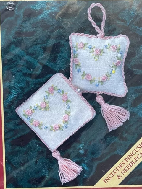 SEMCO Rose Pincushion & Needlecase Kit Freehand Embroidery Stitching Craft 2