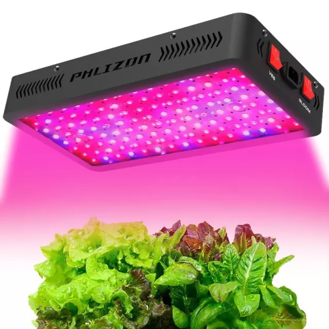 Phlizon LED Grow Light 600W Full Spectrum for Indoor Plants Veg Bloom IR UV Kits