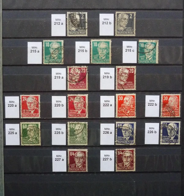 SBZ, Köpfe 1 mit Unterarten, typisiert, gestempelt, Wert ca. 110,- Euro (21-32)