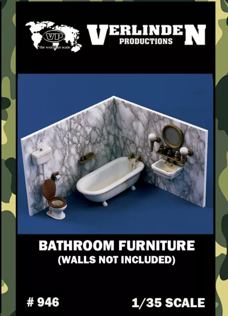 1/35 Bathroom Furniture (WALLS NO INCLUDE) VERLINDEN #946 Model Scene Accessory