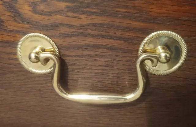 "Period Brass" Solid Brass Goose Neck Drawer Handle