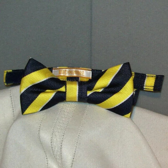 Boy's Pre-Tied GYMBOREE Yellow & Black Striped Young Adult 2" Bow Tie bt-42