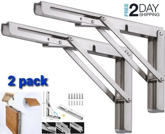 YUMORE FOLDING SHELF Brackets, Heavy Duty L Bracket, DIY Collapsible