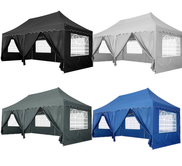 Defacto Pavillon 3x6m Gartenzelt - Wasserdicht Mit Seitenwänden