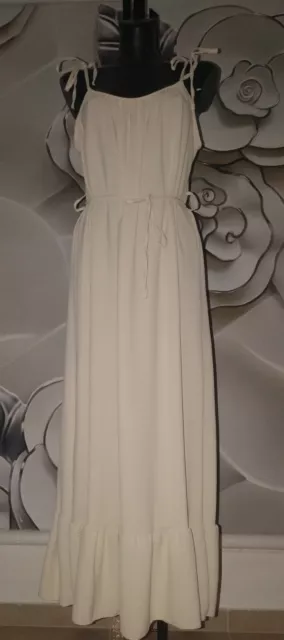 vestito abito lungo donna avorio dress made in Italy
