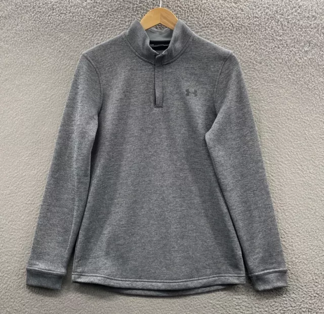 Under Armour Sweater Womens Small Gray Pull Over Cold Gear Loose Zip Sweatshirt