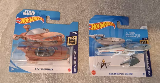 Hot Wheels Star Wars Landspeeder / Star Trek U.S.S. Enterprise NCC-1701  1:64