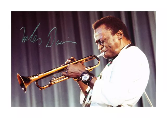 Miles Davies (1) A4 signed photograph picture poster. Choice of frame.