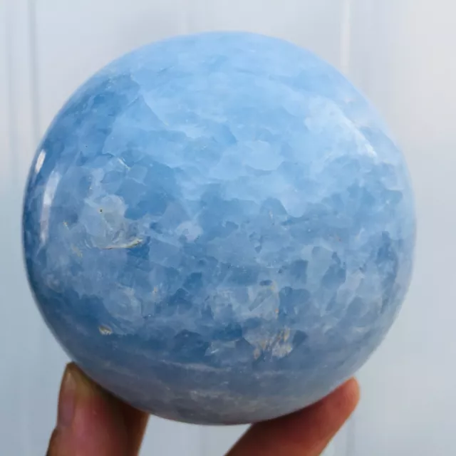 2.6LB Natural Blue Celestite Sphere Quartz Crystal Ball   92mm D382