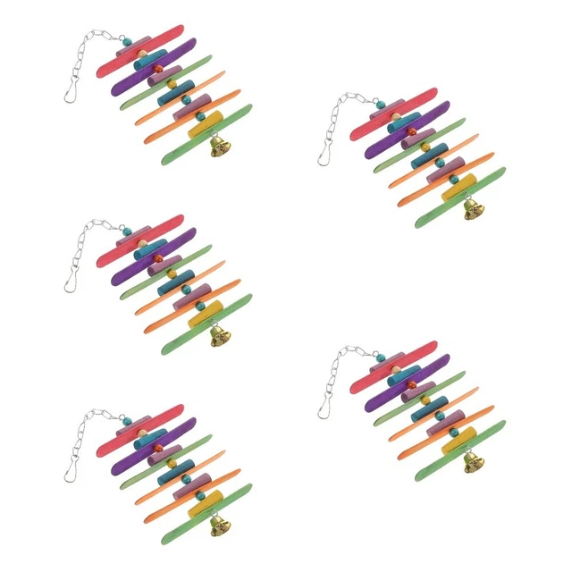 5pcs Vogel Spielzeug Vogel Käfig Hanging Spielzeug Papagei Biss Spielzeughänge f
