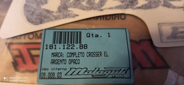 Malaguti Crosser El  Kit Adesivi Adesivo Scritta Argento Opaco Codice 18112288
