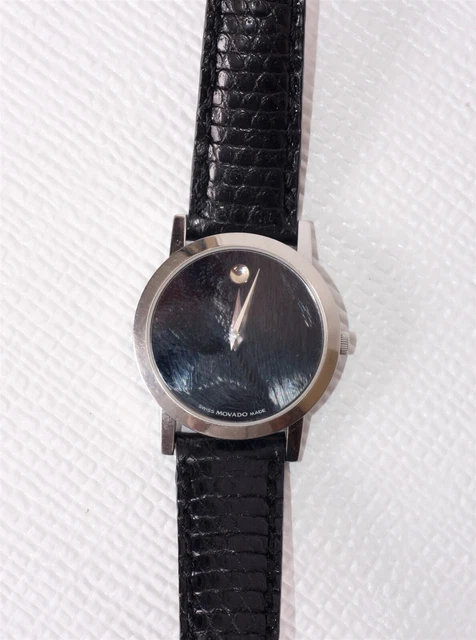 MOVADO Museum Classico Orologio Lusso da Donna Argento con Cinturino in Pelle di Lucertola Nera 3