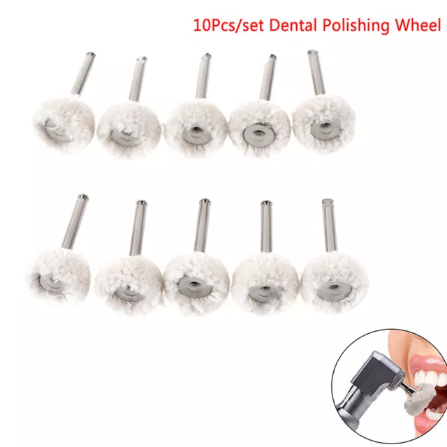 10Pcs/Set Dental Polishing Wheel Wool Cotton Polishing Pad Brushes Rotary Too-7H