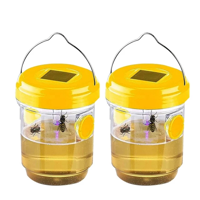 Confezione da 2 Trappola per vespe solari da appendere all'esterno, Wasp Cather da appendere con luce per Y J6U4