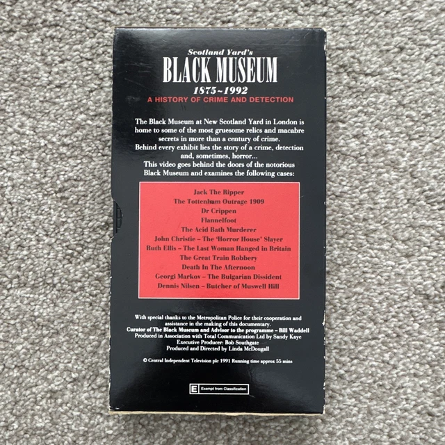 Independent Mp CENTRAL INDEPENDENT TELEVISION Scotland Yard's Black Museum VHS PAL E ...