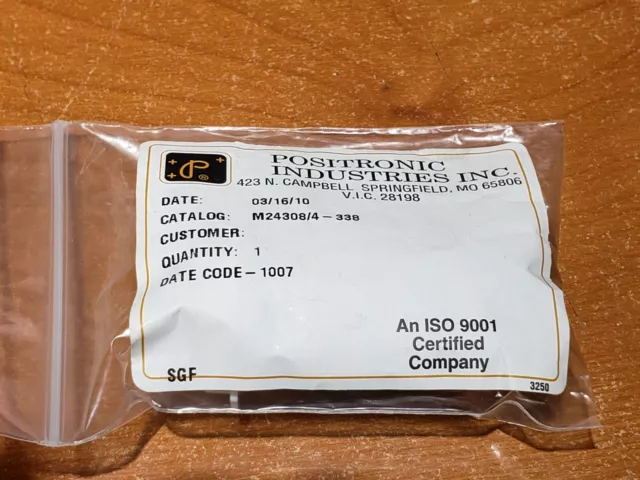 NEW Positronic M24308/4-338 Mil-Spec D-Sub Connector w/ M39029/64-369 Gold Pins