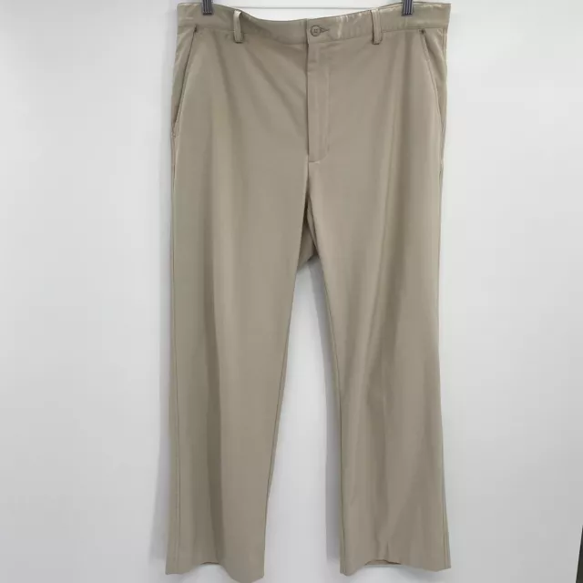 FootJoy Men's Flat Front Golf Pants Size 38x30 Light Tan Beige Straight Leg