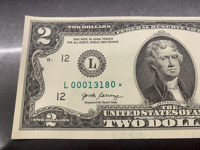 2 Dollar Bill 🌟Star 🌟Note Very Low Serial Number 2017A  $2 Two Uncirculated