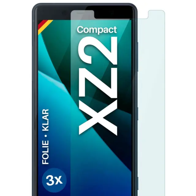 3x Schutzfolie für Sony Xperia XZ2 Compact Displayschutz Klar flexibel kein Glas
