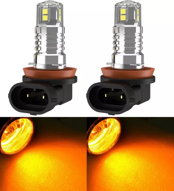 LED 20W H11 Arancione Due Lampadine Nebbia Luce Ricambio Upgrade Azione OE Per