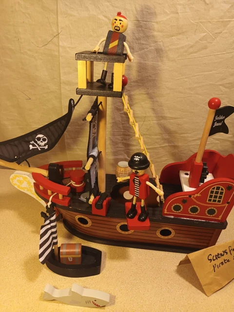 Little town wooden pirate ship hot sale