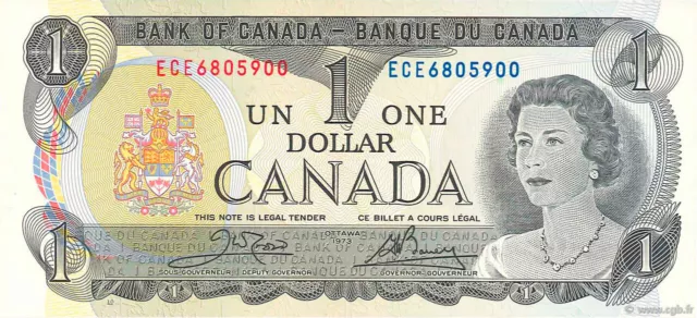 1 1973 Bank Of Canada 1$ One Dollar Bill Crisp Uncirculated