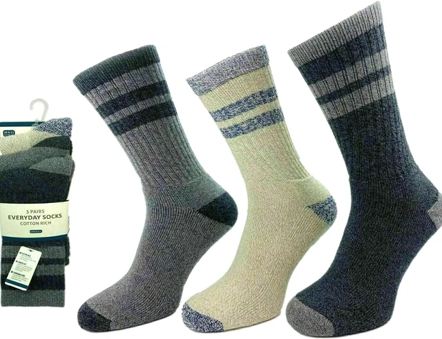 6/12 Pairs Mens Crew Walking Socks Cushioned Trekking Hiking Ski Work Boot 6-11