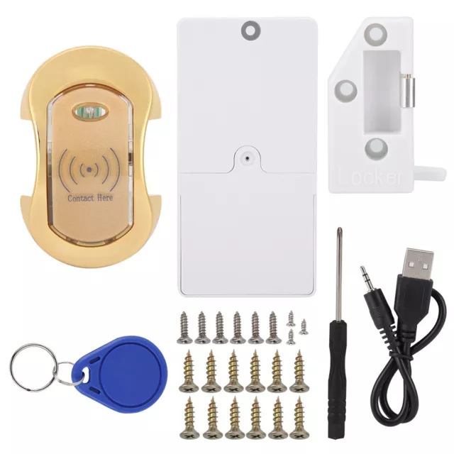 Intelligent Electronic Cabinet Lock Button Card Lock (Golden) New UK