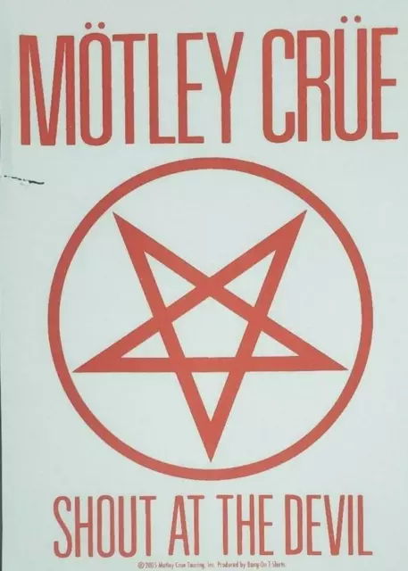 Motley Crue Shout At The Devil Logo Iron On Heat Transfer Red 8"x10"