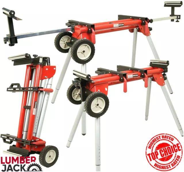 Lumberjack Universal Mitre Saw Stand Folding & Adjustable Legs with Extensions