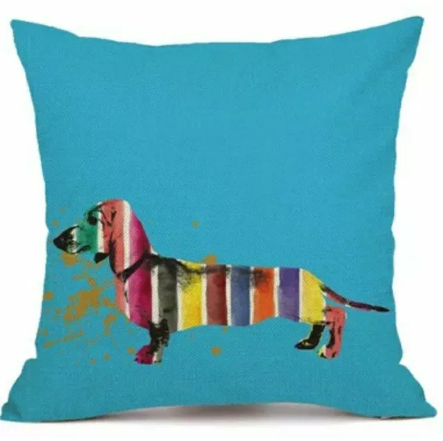 Cute Linen Dachshund Cushion Cover Large Sausage Dog Lover