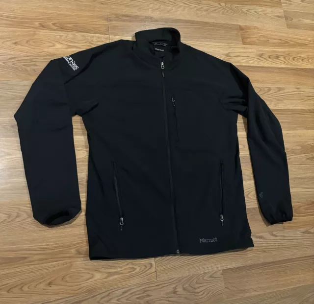 Marmot M3 Jacket Black Softshell Full Zip Windproof Coat Pockets Men’s Size XL