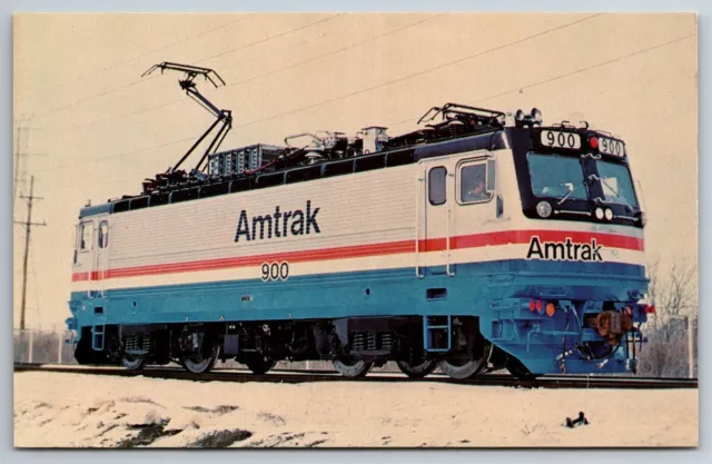 Amtrak 900AEM7 Electric Locomotive Electro-Motive Train Postcard L5