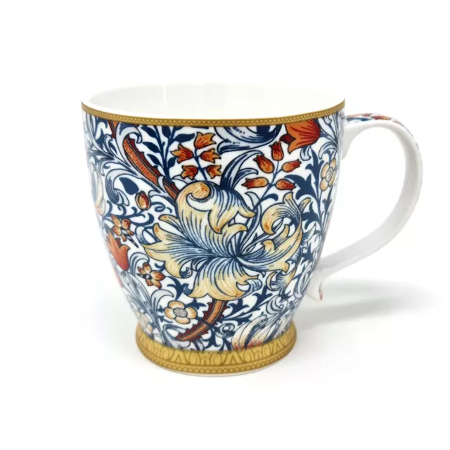 Taza Grande Para Desayuno William Morris Diseño Floral De Lirio Dorado