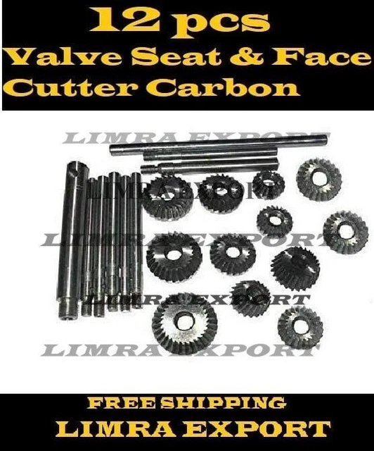 Valve Seat And Face Cutter Set Of 12 Pcs Carbon Steel With Metal Box