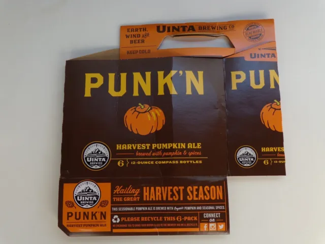 Beer Six pack Holder (6-pack) ~ UINTA Brewing Punk'n Harvest Pumpkin Ale UTAH