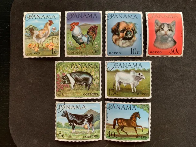 Panama 1967 Domestic Animals Full Set Of 8 Stamps - Very Fine Used Cto