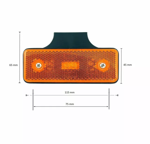 Fanale Ingombro Riflettore Led Luci Arancio 12/24v E9 Adatto a Camion 2