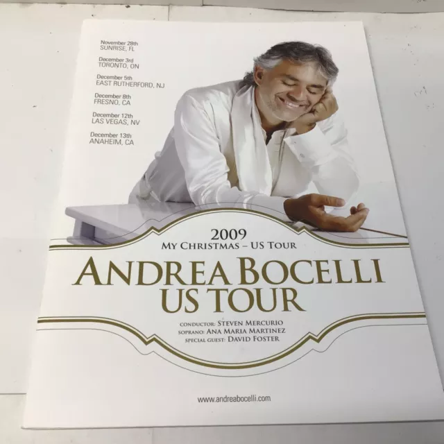 Andrea Bocelli US Concert Music Program 2009 My Christmas US Tour Souvenir Book