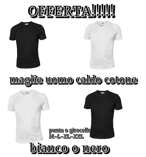 3-6 T-Shirt Uomo Maglie Caldo Cotone Invernale Girocollo Maglia Intima Interlock