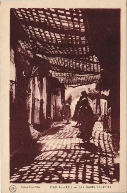 CPA AK MAROC FEZ Les Souks couverts Flandrin (37799)