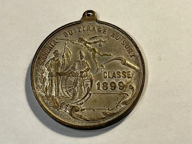 CONSCRITS - MÉDAILLE tirage au sort classe 1887 n° AW d=45 mm cuivré