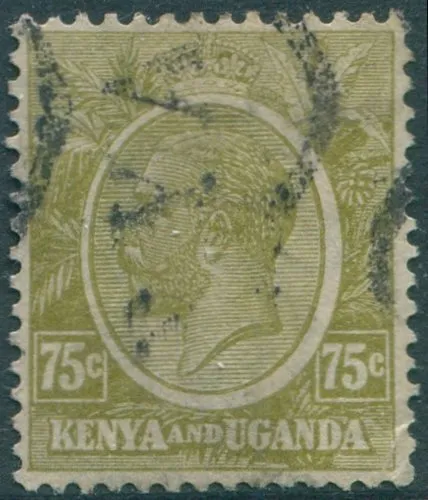 Kenya Uganda and Tanganyika 1922 SG86 75c olive KGV FU (amd)